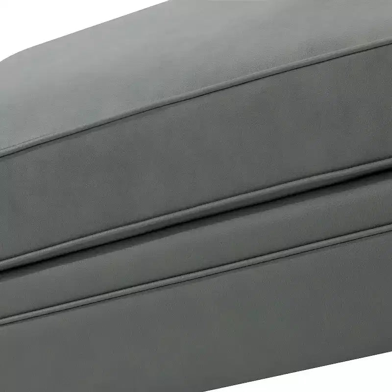 Ottoman en cuir véritable contemporain de 67 cm de large pour salon