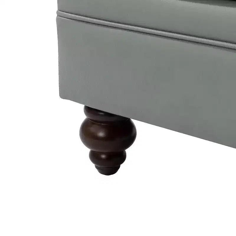 Ottoman en cuir véritable contemporain de 67 cm de large pour salon