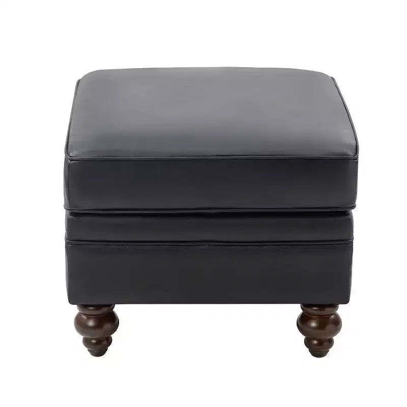 Ottoman en cuir véritable contemporain de 67 cm de large pour salon