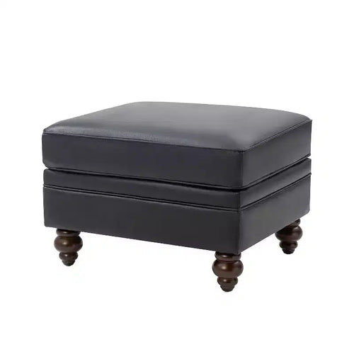 Benito 26.5 Wide Contemporary Genuine Leather Ottoman for Living Room| ART OF LIVING DESIGNS