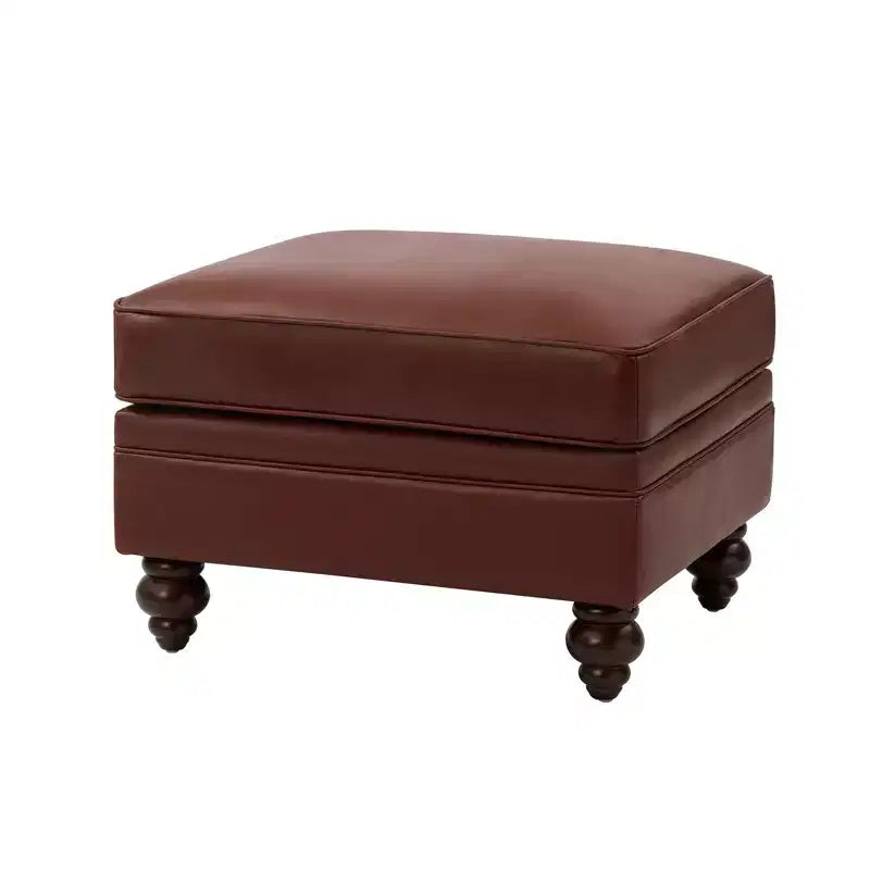 Ottoman en cuir véritable contemporain de 67 cm de large pour salon