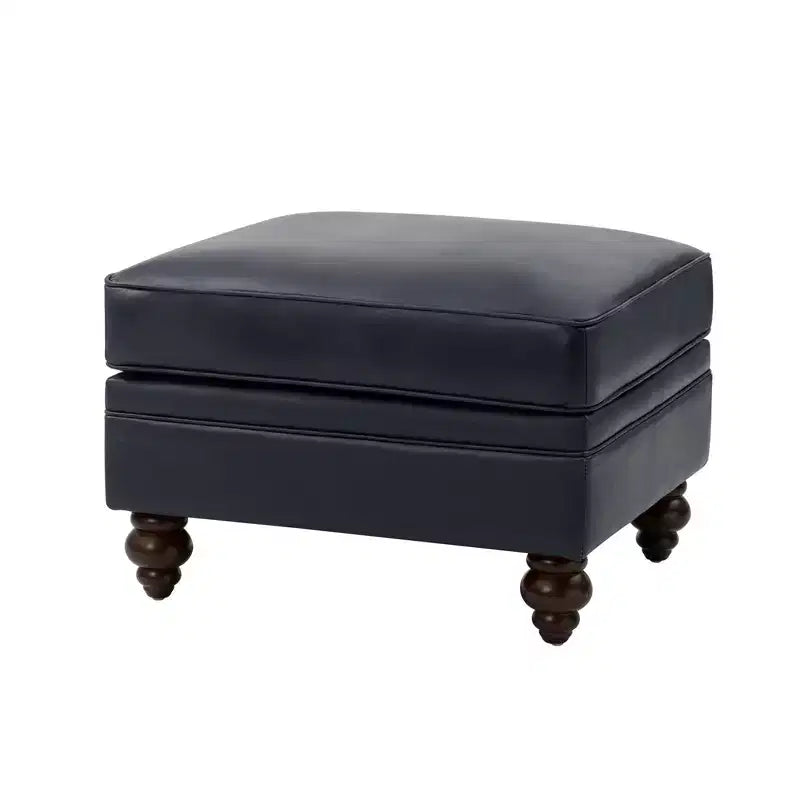 Ottoman en cuir véritable contemporain de 67 cm de large pour salon