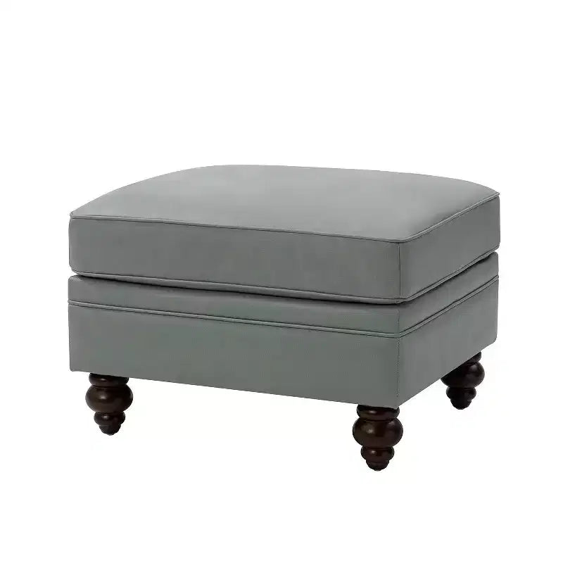 Ottoman en cuir véritable contemporain de 67 cm de large pour salon